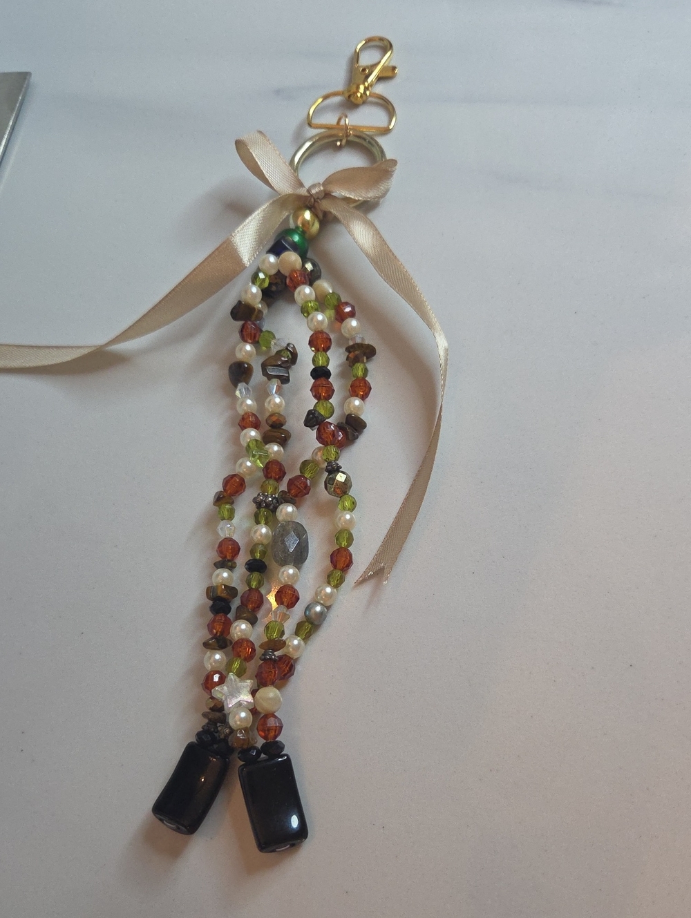 Handmade Multi-Strand Beaded Bag Charm